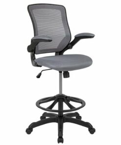 Flash Furniture - Kale Contemporary Mesh Drafting Stool - Dark Gray 1