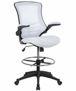 Flash Furniture - Kelista Contemporary Mesh Drafting Stool - White Mesh