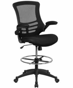 Flash Furniture - Kelista Contemporary Mesh Drafting Stool - Black