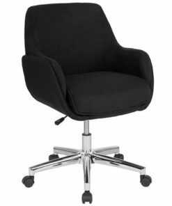 Flash Furniture - Rochelle Home and Office Upholstered Mid-Back Molded Frame Chair in - Black Fabric
