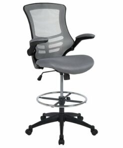 Flash Furniture - Kelista Contemporary Mesh Drafting Stool - Dark Gray Mesh