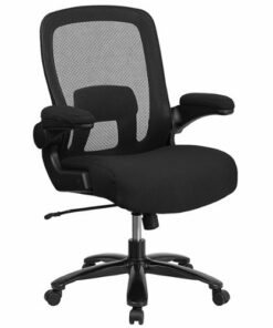 Flash Furniture - Hercules Contemporary Mesh Big & Tall Swivel Office Chair Adjustable Lumbar - Black Fabric/Mesh