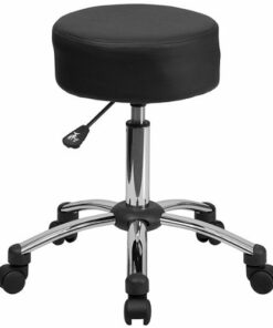 Flash Furniture - Rhonda Contemporary Leather/Faux Leather Stool - Black