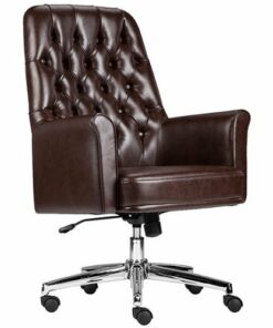 Flash Furniture - Hansel Traditional Mid-Back Traditional Tufted LeatherSoft Executive Swivel Office Chair - Brown