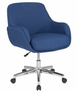 Flash Furniture - Rochelle Home and Office Upholstered Mid-Back Molded Frame Chair in - Blue Fabric