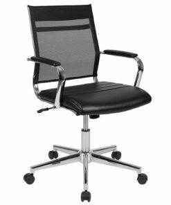 Flash Furniture - Hansel Contemporary Mesh Executive Swivel Mid-Back Office Chair - Black