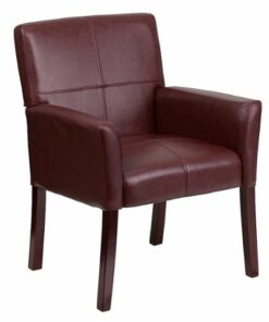 Flash Furniture - Taylor  Contemporary Leather/Faux Leather Side Chair - Upholstered - Burgundy