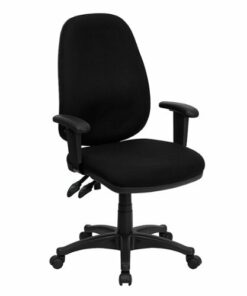Flash Furniture - Rochelle High Back Fabric Executive Ergonomic Office Chair with Adjustable Arms - Black