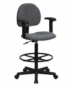 Flash Furniture - Bruce Contemporary Fabric Drafting Stool - Gray 0