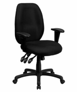 Flash Furniture - Rochelle High Back Fabric Multifunction Ergonomic Office Chair with Adjustable Arms - Black