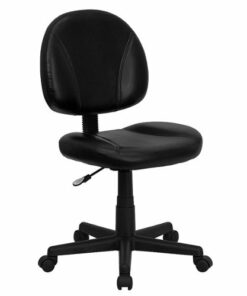 Flash Furniture - Ronald Contemporary Leather/Faux Leather Swivel Office Chair - Black 0