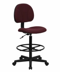 Flash Furniture - Bruce Contemporary Fabric Drafting Stool - Burgundy