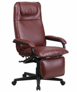 Flash Furniture - Robert Contemporary Leather/Faux Leather Swivel Office Chair - Burgundy