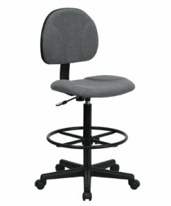 Flash Furniture - Bruce Contemporary Fabric Drafting Stool - Gray 1