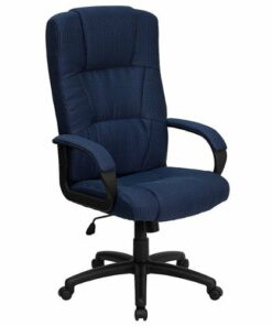 Flash Furniture - Rochelle High Back Fabric Adjustable Executive Swivel Office Chair with Arms - Navy Blue