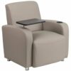 Flash Furniture - George Rectangle Contemporary Leather/Faux Leather Tablet Arm Chair - Upholstered - Gray 0