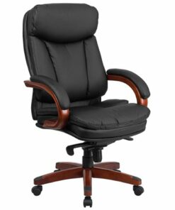 Flash Furniture - Hansel Contemporary Leather Executive Swivel Ergonomic High Back Office Chair - Black 0