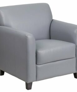 Flash Furniture - Hercules Diplomat  Contemporary Leather/Faux Leather Reception Chair - Gray