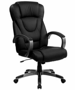Flash Furniture - Hansel Contemporary Leather Executive Swivel High Back Office Chair - Black