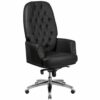 Flash Furniture - Hansel Traditional High Back Tufted LeatherSoft Multifunction Ergonomic Office Chair w/Arms - Black