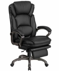 Flash Furniture - Martin Contemporary Leather/Faux Leather Swivel Office Chair - Black