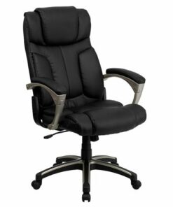 Flash Furniture - Hansel Contemporary Leather/Faux Leather Executive Swivel Office Chair - Black 0