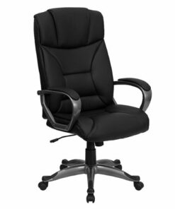 Flash Furniture - Hansel Contemporary Leather/Faux Leather Executive Swivel Office Chair - Black 1