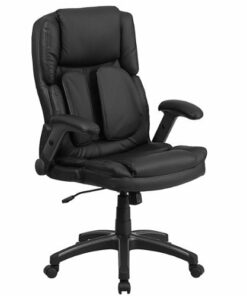 Flash Furniture - Hansel Contemporary Leather Executive Swivel Ergonomic High Back Office Chair - Black 1