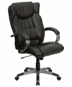 Flash Furniture - Hansel Contemporary Leather/Faux Leather Ripple Executive Swivel High Back Office Chair - Espresso Brown