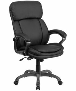 Flash Furniture - Hansel Contemporary Leather/Faux Leather Executive Swivel High Back Office Chair - Black