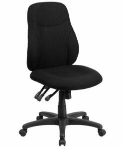 Flash Furniture - Brandy Contemporary Fabric Swivel Office Chair - Black