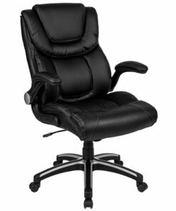 Flash Furniture - Hansel Contemporary Leather/Faux Leather Executive Swivel Office Chair - Black 3