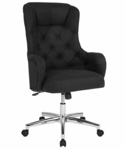 Flash Furniture - Chambord Transitional Fabric Executive Swivel Office Chair - Black Fabric