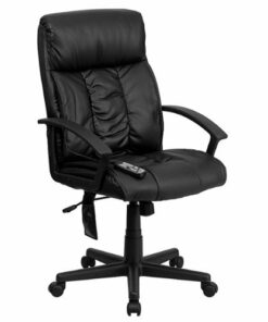 Flash Furniture - Sumter Contemporary Leather/Faux Leather Swivel Office Chair - Black