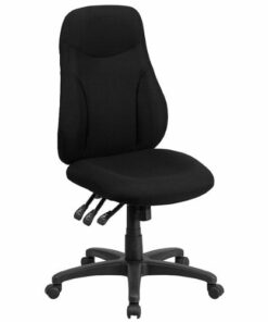 Flash Furniture - Hughes Contemporary Fabric Swivel Office Chair - Black
