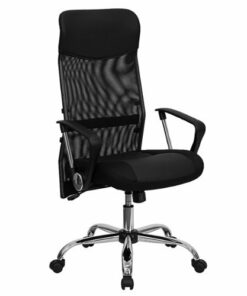 Flash Furniture - Abney Contemporary Leather/Faux Leather Swivel Office Chair - Black