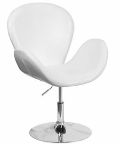 Flash Furniture - Hercules Trestron Series  Contemporary Leather/Faux Leather Side Chair - Upholstered - White
