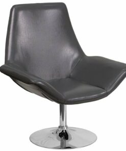 Flash Furniture - Hercules Sabrina Series  Contemporary Leather/Faux Leather Side Chair - Upholstered - Gray