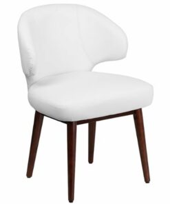 Flash Furniture - Comfort Back Series  Contemporary Leather/Faux Leather Side Chair - Upholstered - White LeatherSoft