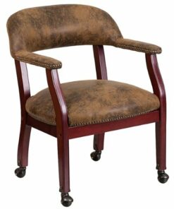 Flash Furniture - Sarah  Traditional Fabric Side Chair - Upholstered - Bomber Jacket Brown Microfiber