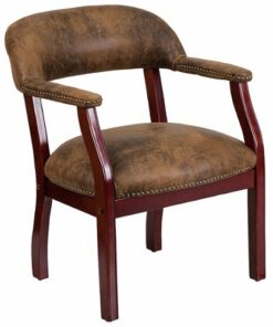 Flash Furniture - Diamond  Traditional Fabric Side Chair - Upholstered - Bomber Jacket Brown Microfiber