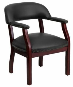 Flash Furniture - Diamond  Traditional Vinyl Side Chair - Upholstered - Black Vinyl