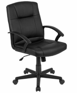 Flash Furniture - Coffman Contemporary Leather/Faux Leather Swivel Office Chair - Black
