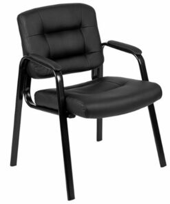 Flash Furniture - Darwin  Contemporary Leather/Faux Leather Side Chair - Unupholstered - Black