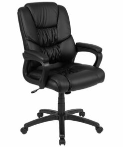 Flash Furniture - Flash Fundamentals Contemporary Leather/Faux Leather Big & Tall Swivel Office Chair - Black