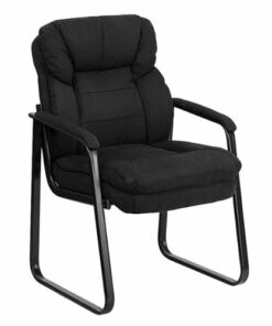 Flash Furniture - Isla  Contemporary Fabric Side Chair - Upholstered - Black Microfiber