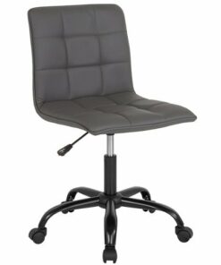 Flash Furniture - Sorrento Contemporary Leather/Faux Leather Swivel Office Chair - Gray LeatherSoft