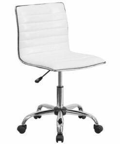 Flash Furniture - Alan Contemporary Vinyl Swivel Office Chair - White Vinyl/Chrome Frame