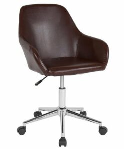 Flash Furniture - Cortana Contemporary Leather/Faux Leather Swivel Office Chair - Brown LeatherSoft