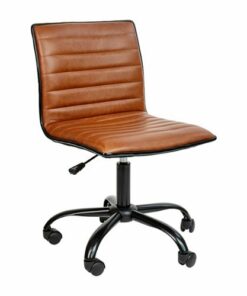 Flash Furniture - Alan Contemporary Vinyl Swivel Office Chair - Brown Vinyl/Black Frame